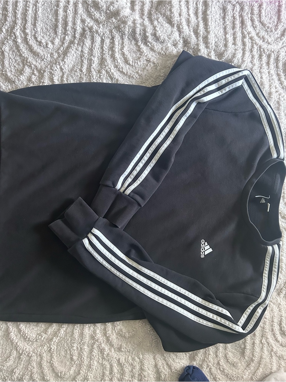 adidas Black Shirt Crewneck with White Logo